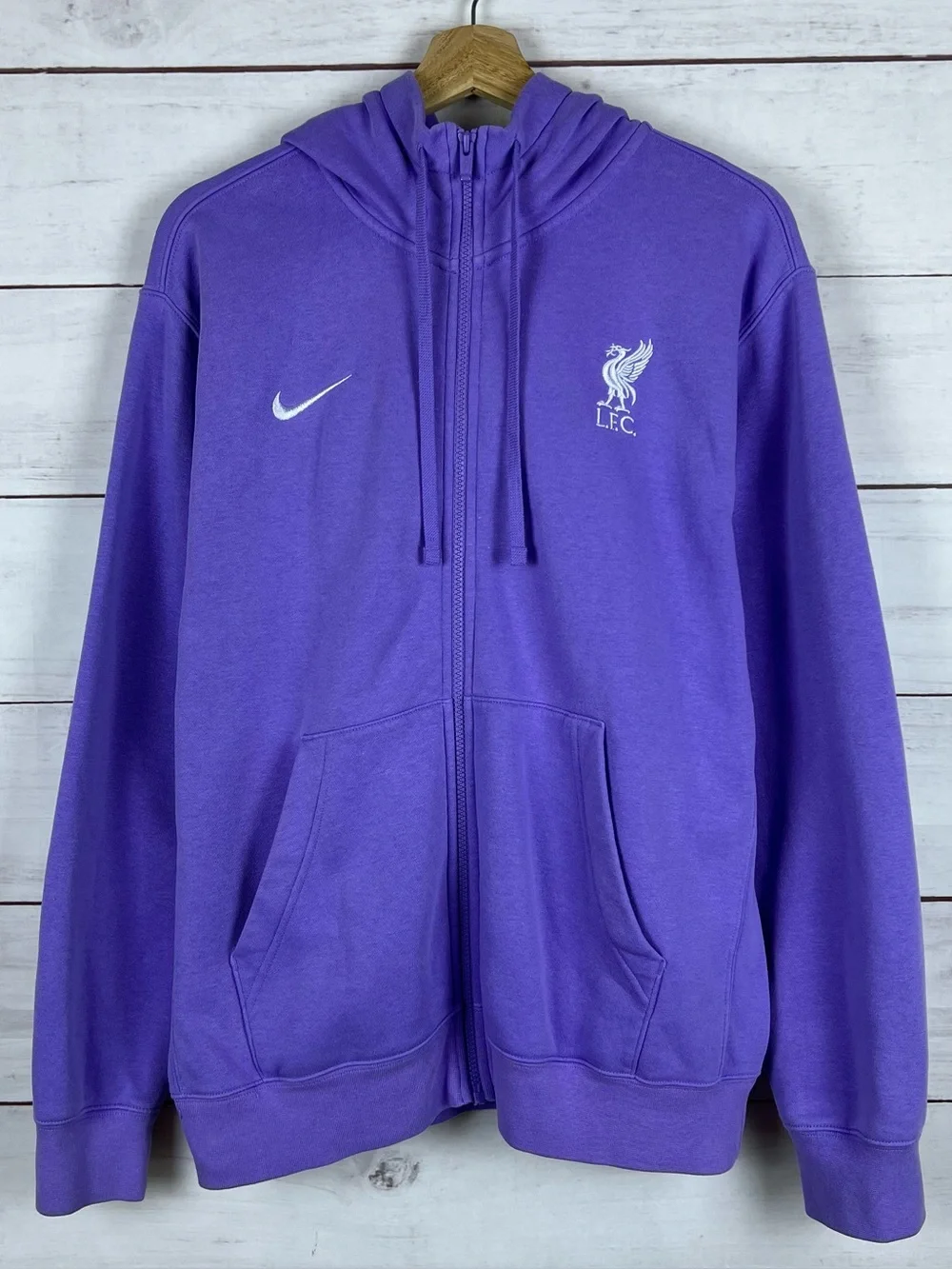 Nike Liverpool FC Pullover Hoodie Standard Issue Purple Soccer Zip Up Medium